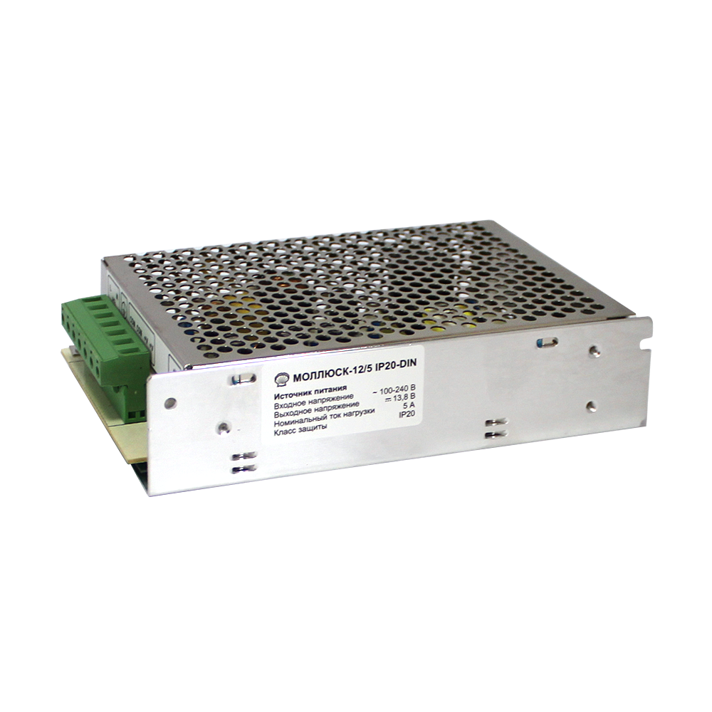 МОЛЛЮСК-12/5 IP20-DIN Источник питания, 12В, 5А.