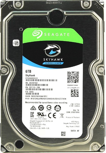 фото HDD 6 Tb Seagate (SATA-3, 7200 об./мин.) ST6000VX0023 SkyHawk 