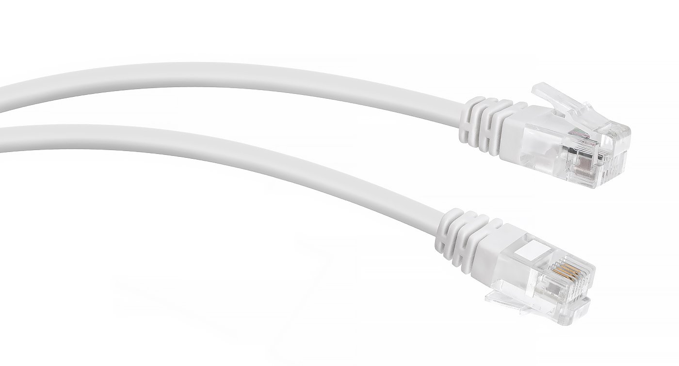 CABEUS PC-TEL-RJ12-1M 6P4C ПАТЧ-КОРД ТЕЛЕФОННЫЙ, 1 М, БЕЛЫЙ