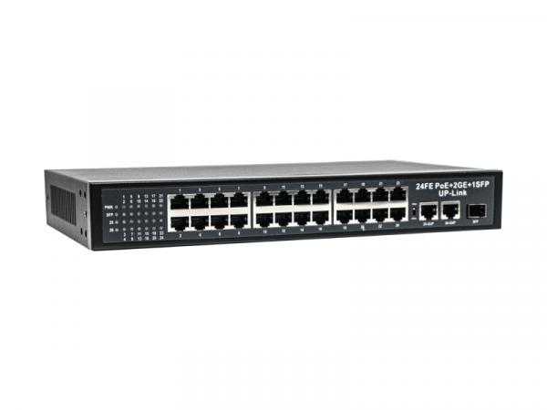 фото Optimus EL S-27/24PA_V.1 Коммутатор 24 порта 10/100 Мбит/с RJ-45 PoE; 2 порта 10/100/1000 Мбит/с 