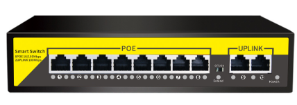POE-822-1 Коммутатор 8 портов с POE 10/100Мб/с, 2 порта WAN: 10/100Мб/с