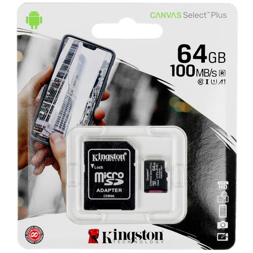 Карта памяти kingston canvas select plus microsdxc 128gb