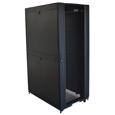 Шкаф 19&quot; 42U 800x1200 мм, с перфорированными дверьми, без боковых панелей, черный LANMAST