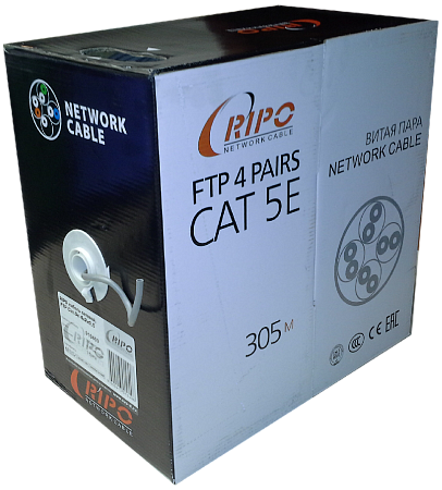 FTP 4 pair 24AWG Cat 5e 305 м. ВНУТРЕННИЙ