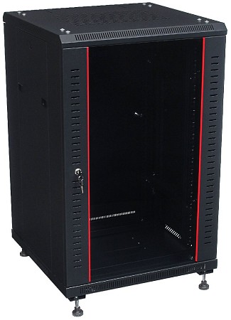 Шкаф 19&quot; напольный 25U черный B256080BWTWOF (600х800)