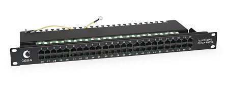 CABEUS PL-50-TEL-Dual Патч-панель телефонная. 19". 1U. 50 портов RJ-45 